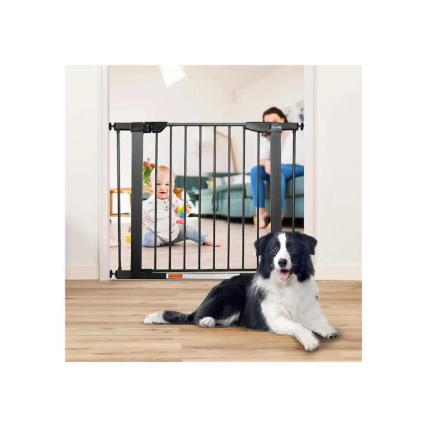 Metal Wide Baby Gate for Stairs and Doorways Pet Safety Gateways