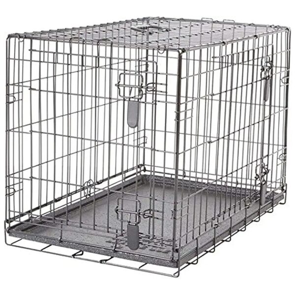 Metal Wire Dog Crate with Divider and Portable Design for Large Dogs