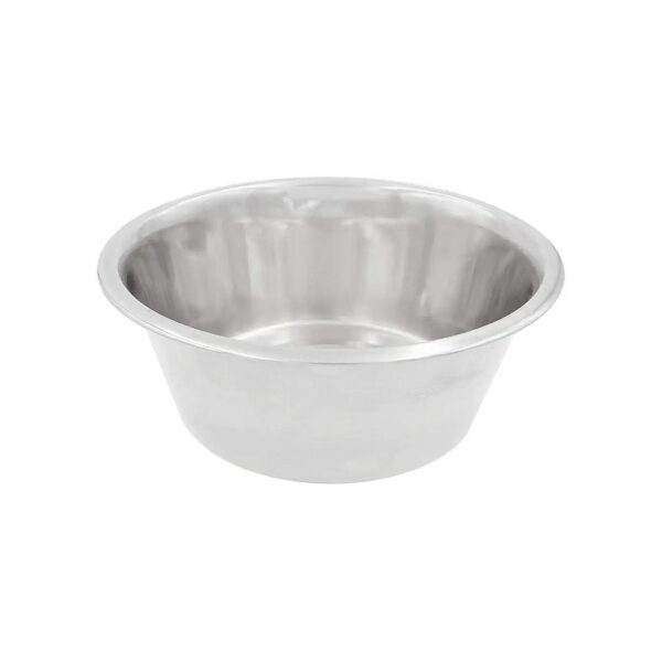 Metallic Silver Stainless Steel Feeding Bowl for Every Pet Size, Fits Raised Feeders