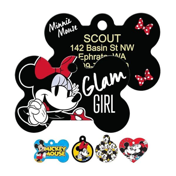 Mickey Mouse and Minnie Mouse Personalized Pet ID Tags for Dogs and Cats with Custom Text