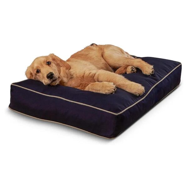 Midnight Rectangle Pillow Style Dog Bed for Small Breeds Durable Construction