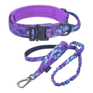 Military-Grade Tactical Dog Collar and Leash Set with Adjustable Size for Large Dogs