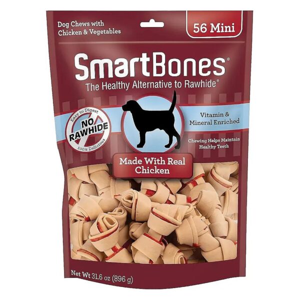 Mini Bones for Dogs - Rawhide-Free Chews with Real Chicken and Healthy Benefits