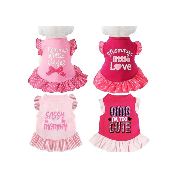 Mini Dress for Small Breed Dogs and Cats (Pink Angel, X-Small)