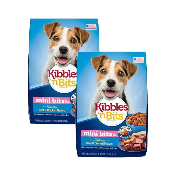 Mini Pellet Dog Food with Savory Beef and Chicken Flavor for Small Breeds