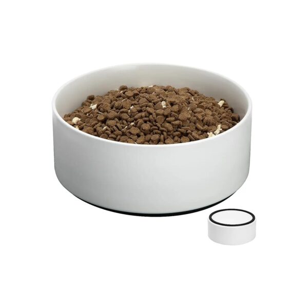 Modern Ceramic Dog Food and Water Bowl Set with Silicone Non-Slip Base for Large Dogs