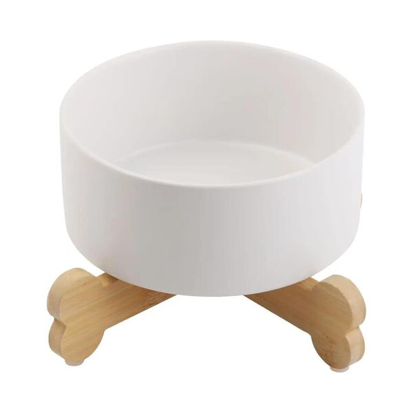 Modern Ceramic Pet Feeders with Bone Stand for Cats Small Puppies and Medium Dogs