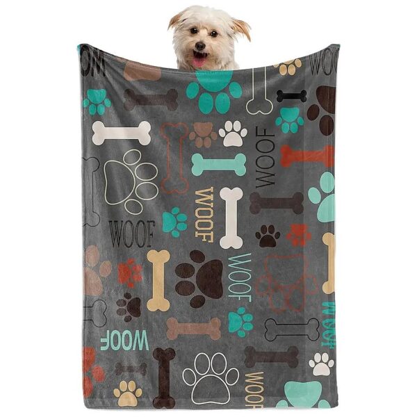 Modern Dog Blanket, Grey Dog Blanket, 40'' X50 '', Fleece Dog Puppy Blanket