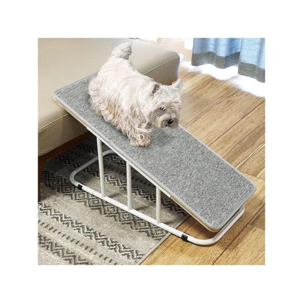 Modern Grey Pet Ramp for Small Medium Dogs with 20deg Gentle Slope and Anti-Slip Surface