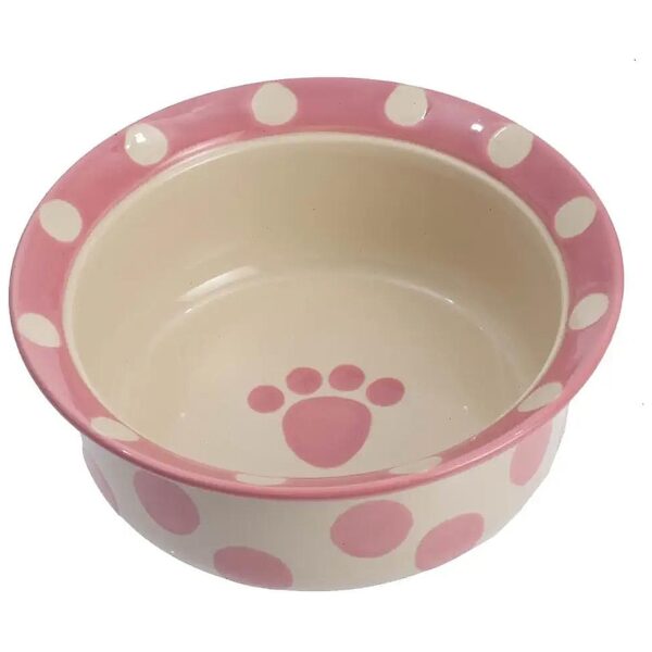 Modern Pink Pet Bowl with Inner Dimension 5" for Cats and Small Breeds