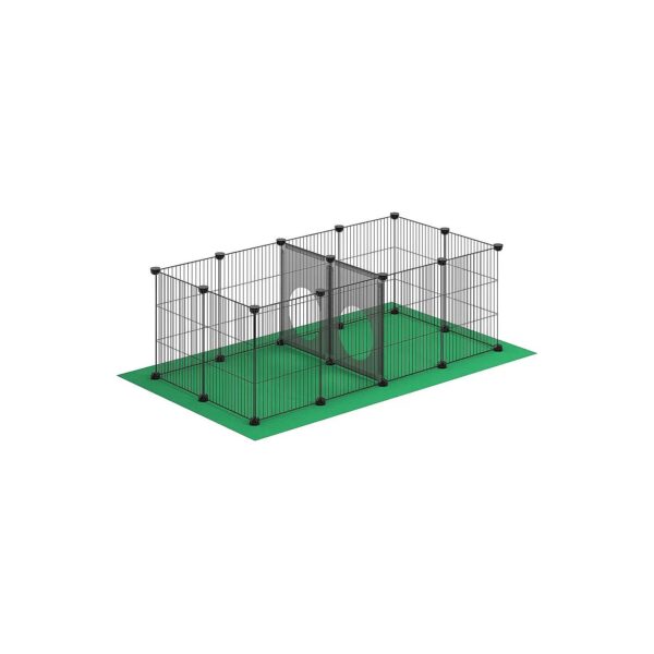 Modern Small Animal Playpen with Oxford Cloth Floor Mats and Iron Mesh Panels