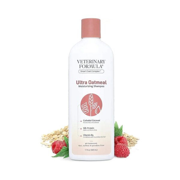 Moisturing Dog Shampoo with Oatmeal, Pomegranate, and Silk Protein for Healthy Coat