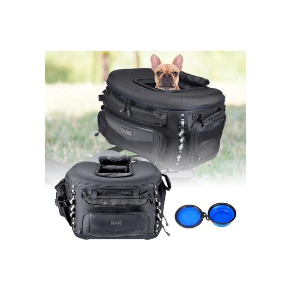 Motorcycle Pet Carrier Bag for Small Dogs and Cats, Weather-Proof and Portable