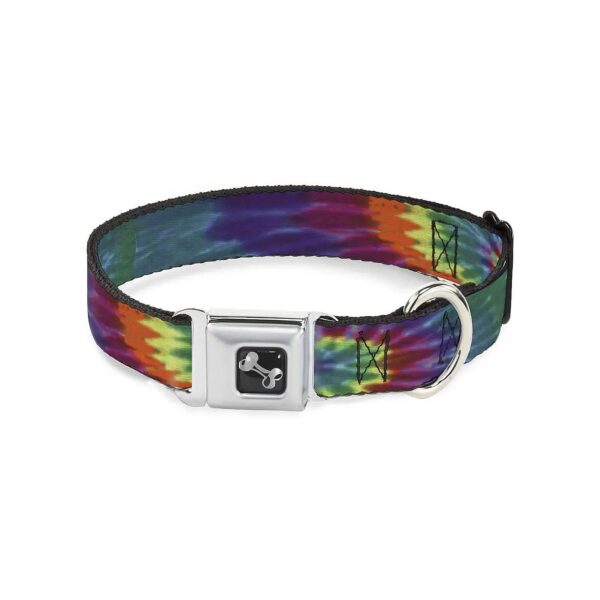 Multi Color Dog Collar Seatbelt Buckle with Adjustable Strap 15 to 26 Inches