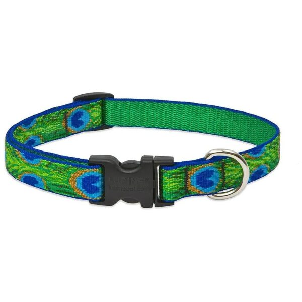 Multi-Color Feathers Pattern on Adjustable Dog Collar for Small Dogs