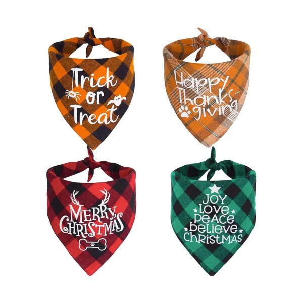 Multi-Purpose Dog Bandanas for Halloween, Thanksgiving, Christmas, Everyday Wear