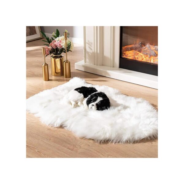 Multi-Purpose Soft Faux Fur Pet Bed Mat Plush Throw Rug for Dogs Cats and Pets