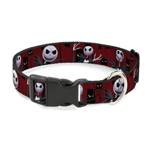 Multicolor Nightmare Before Christmas Dog Collar with Peeping Eyes and Polyester Material