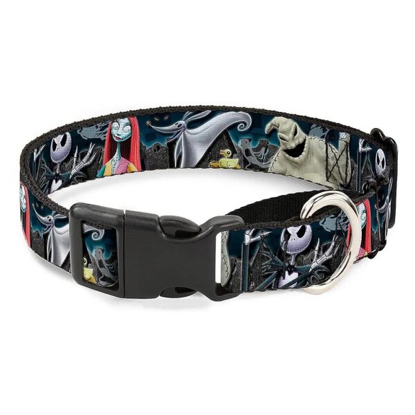 Multicolor Nightmare Before Christmas Nylon Dog Martingale Collar 15-26 inches