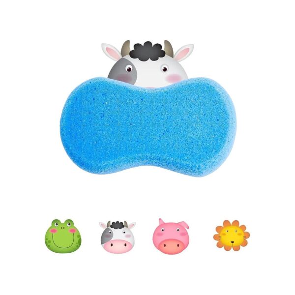 Multifunctional Sponge Holder with Adorable Animal Characters Frog Pig Lion Cow