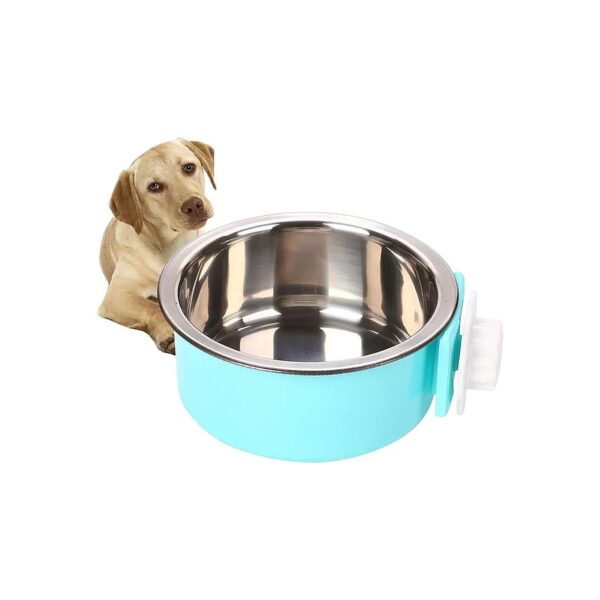 Multiple Pet Food and Water Bowl for Crate with Stainless Steel and Plastic