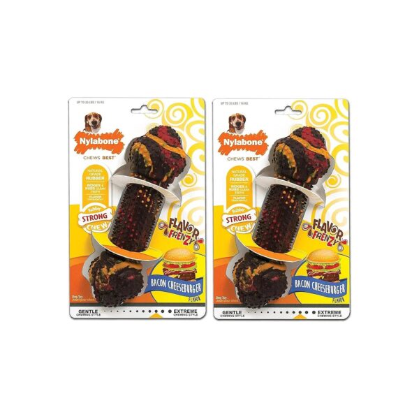 Multipurpose Dog Chew Toy with Bacon Cheeseburger Flavor for Medium Breed Dogs