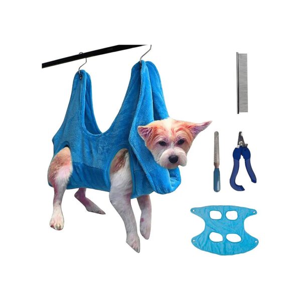 Multipurpose Pet Grooming Hammock for Nail Trimming, Eardrops, and More