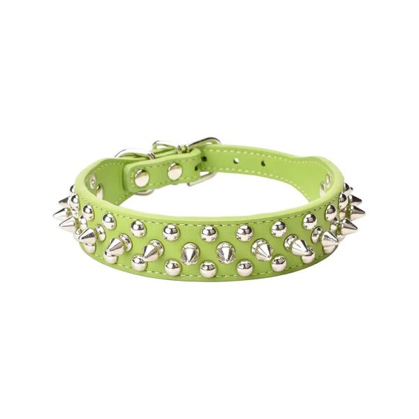 Mushroom Spiked Rivet Studded Adjustable Microfiber Leather Pet Collars for Small Pets