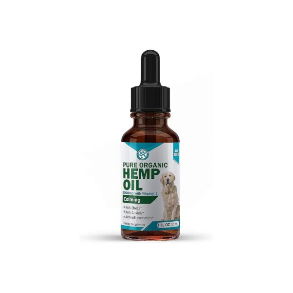 Natural Anxiety Relief for Cats and Dogs - 5000mg Hemp Oil with Omega 3 6 9