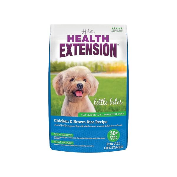 Natural Chicken and Brown Rice Dog Food for Small Breeds with Added Vitamins and Minerals