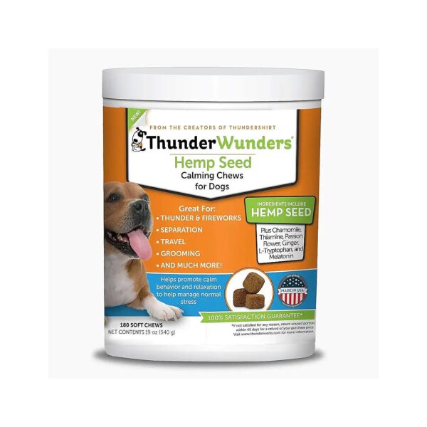 Natural Dog Anxiety Relief with Hemp, Thiamine, and Ginger Chews