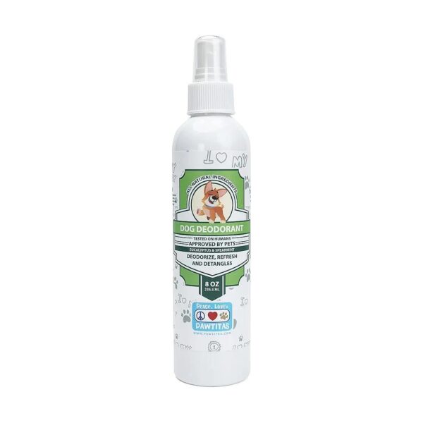 Natural Dog Deodorant Spray for Dogs and Puppies with Eucalyptus and Spearmint Scent