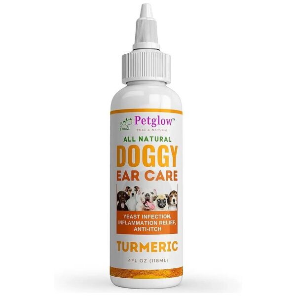 Natural Dog Ear Cleaner with Turmeric for Yeast Infections and Chronic Itch Relief