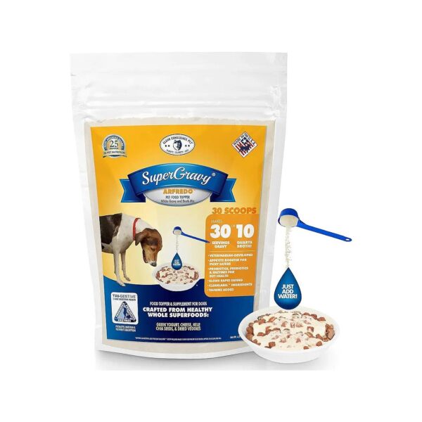 Natural Dog Food Gravy Topper for Picky Eaters with Hydration Broth Mix and Probiotics