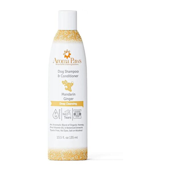 Natural Dog Shampoo and Conditioner with Mandarin Ginger for Soothing Itchy Skin Relief