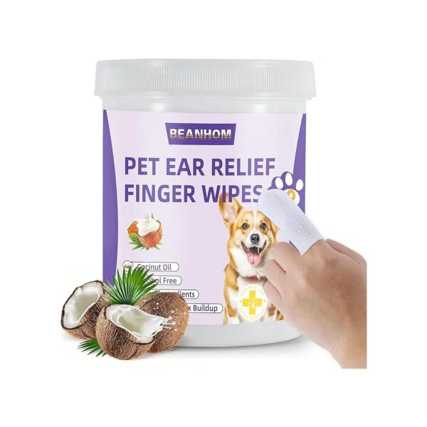 Natural Ear Cleaning Wipes for Dogs and Cats - 60 Count