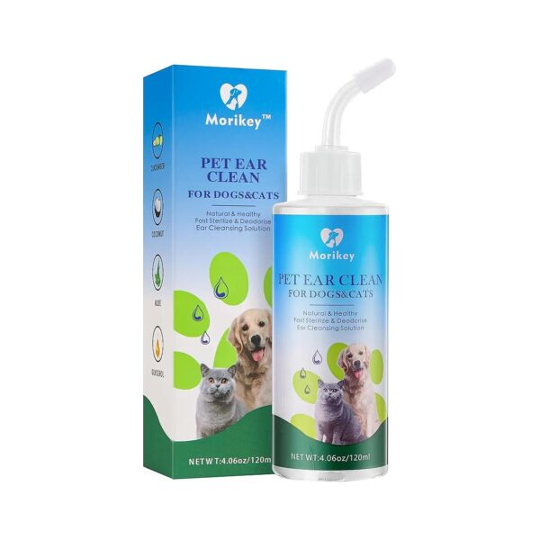 Natural Ear Wash Solution for Cats and Dogs, Eliminates Odor and Relieves Infection