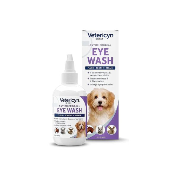 Natural Eye Wash for Dog and Cat Eye Irritations, Pink Eye, and Tear Stains Relief