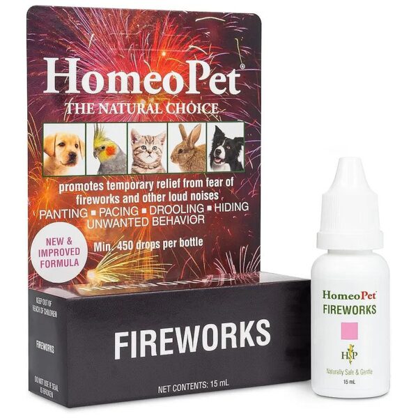 Natural Firework Anxiety Relief for Cats, Dogs, and Small Animals, 15ml Liquid Drops