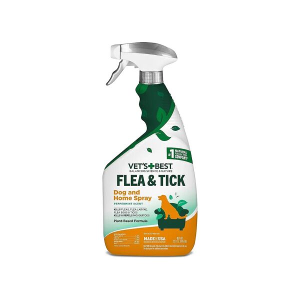 Natural Flea and Tick Spray for Dogs Home Protection Certified Organic Formula 32 oz