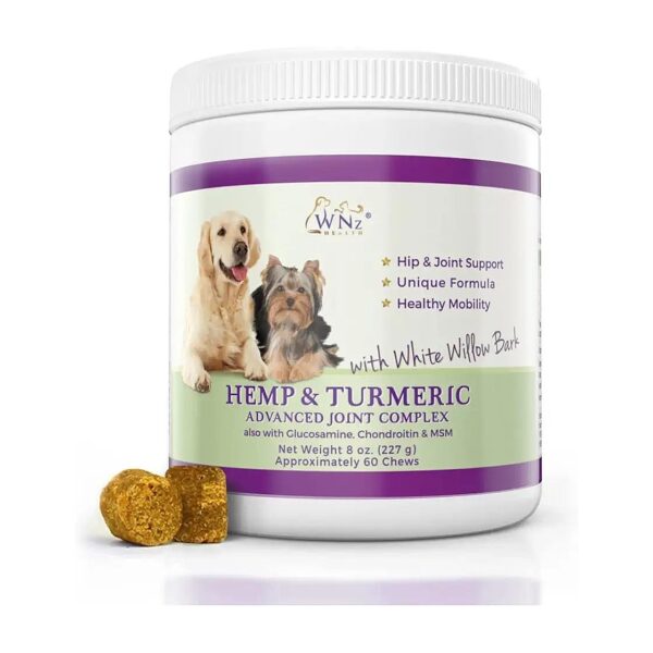 Natural Hemp and Turmeric Hip and Joint Chews for Pain Relief in Dogs