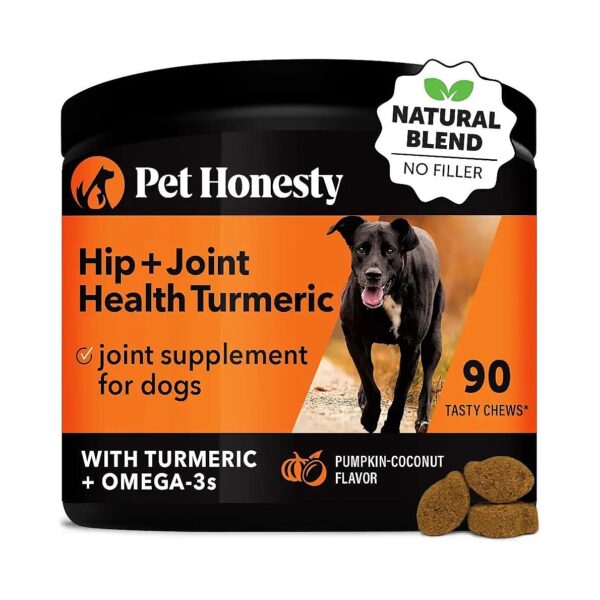 Natural Hip and Joint Support Supplement for Dogs with Turmeric and Fish Oil