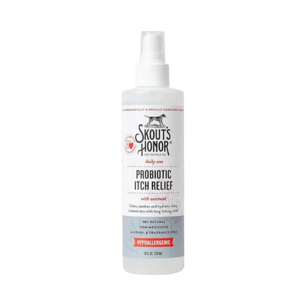 Natural Itch Relief Spray for Dogs and Cats with Oatmeal Soothes Irritated Skin