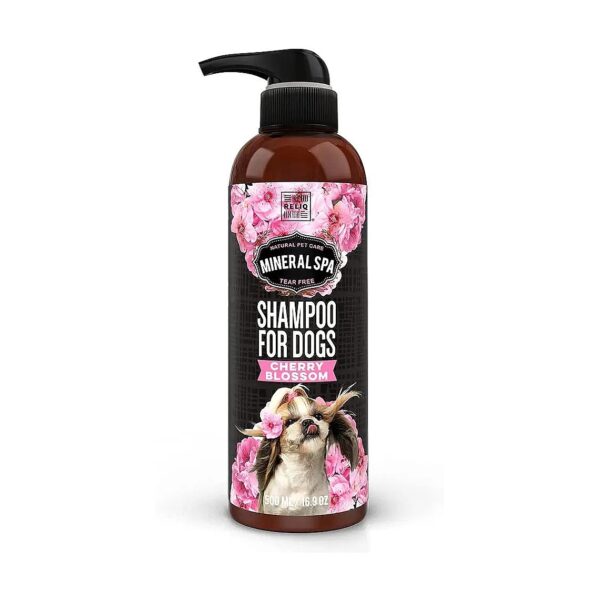 Natural Mineral Shampoo for Dog Coat Hydration and Odor Control Cherry Blossom Scent