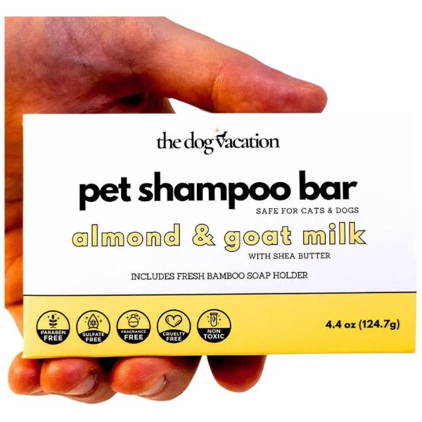 Natural Organic Pet Shampoo Bar for Dogs and Cats with Almond Oil and Goat Milk