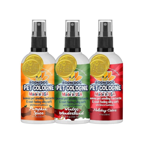 Natural Pet Cologne Bundle with Holiday Scents for Fresh and Silky Coat