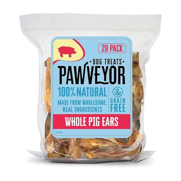 Natural Pig Ear Chews for Medium-Large Dogs with Nutrient-Rich Ingredients