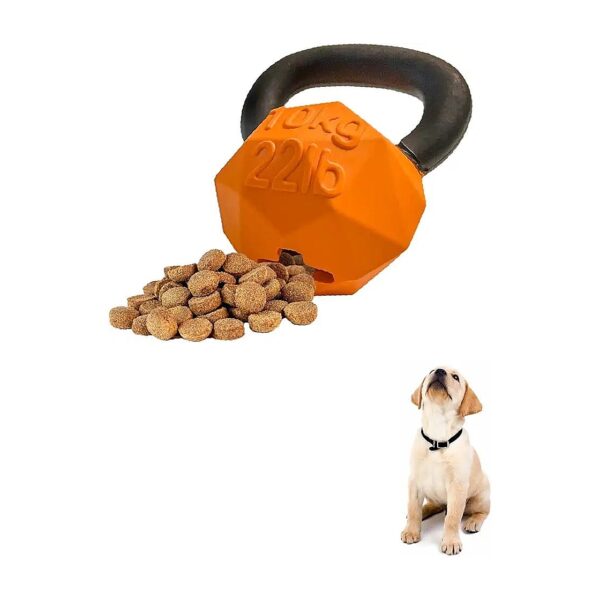 Natural Rubber Kettle Bell Dog Chew Toy with Interactive Fun and Treat Dispenser