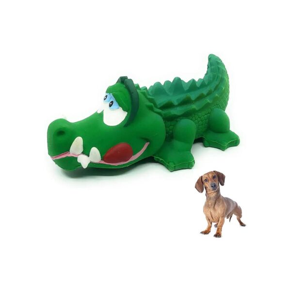 Natural Rubber Soft Squeaky Alligator Dog Toy Complies with Baby Toy Safety Standards