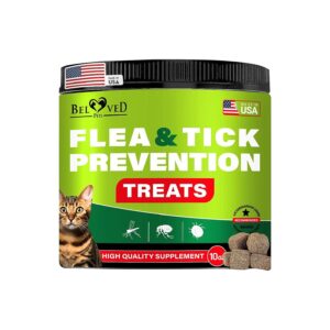 Natural Salmon Fish Flavor Flea and Tick Prevention Chewables for Cats